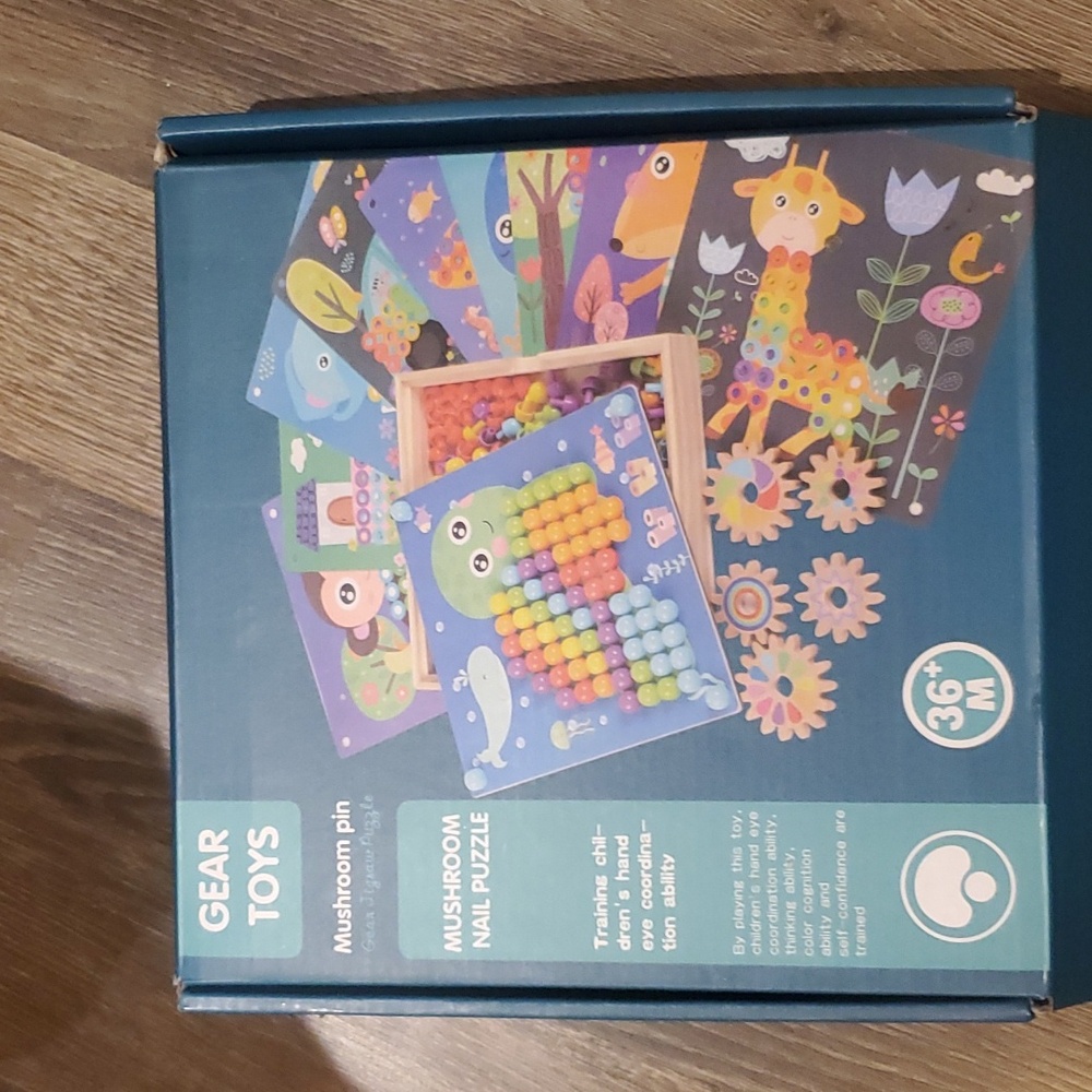 Puzzle Gears and Mushroom Pin